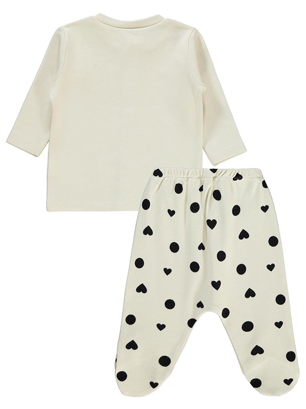 Baby Kız Bebek Pijama Takımı 1-6 Ay Ekru-2