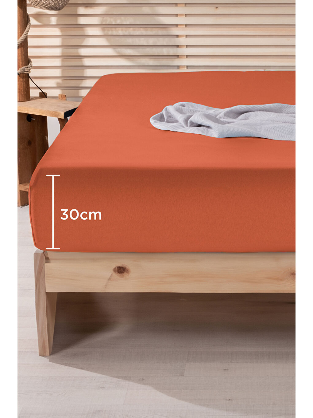 Kahverengi Ranforce %100 Pamuk 120x200 Tek Kişilik Lastikli Çarşaf Kiremit-1