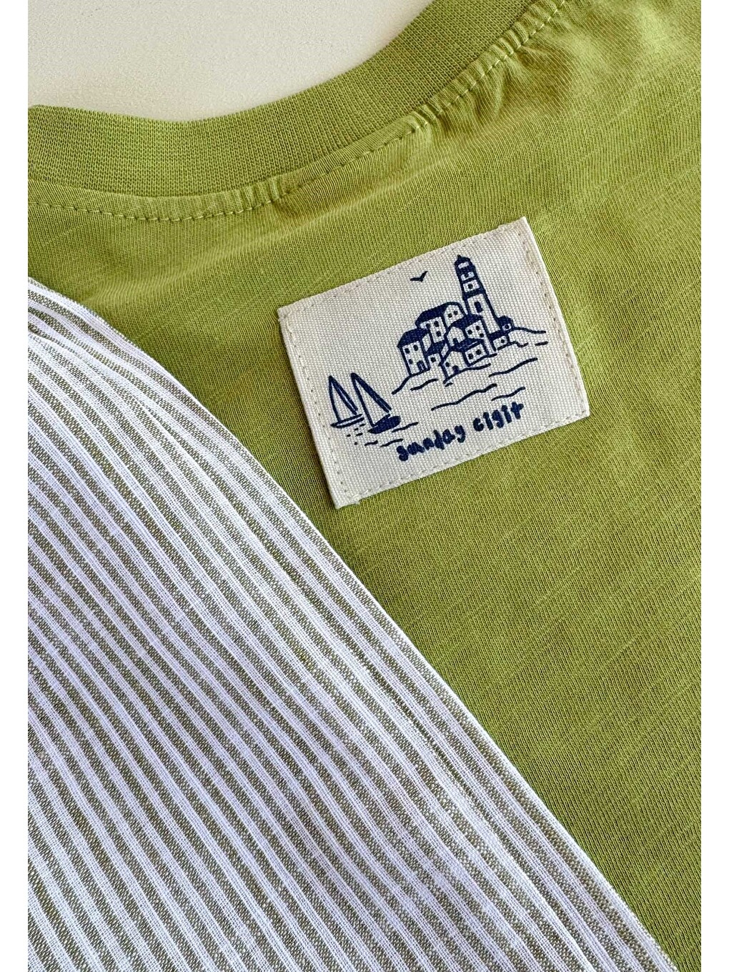 Yeşil Oversize T-Shirt Takım 2-10 Yaş Lime-3