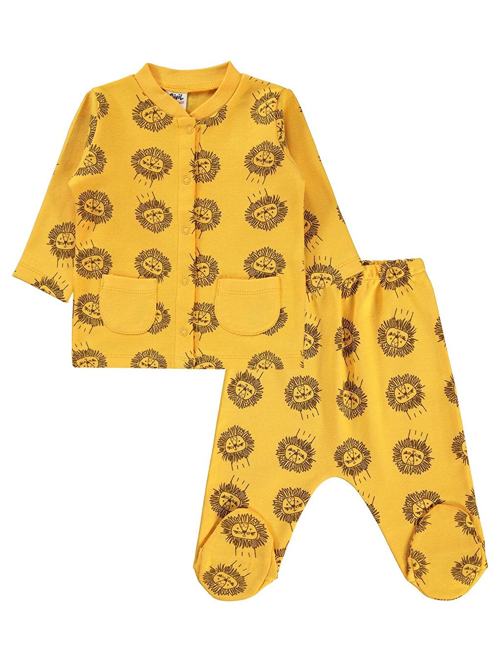 Civil A.Hardal Baby Erkek Bebek Pijama Takımı 1-6 Ay Hardal