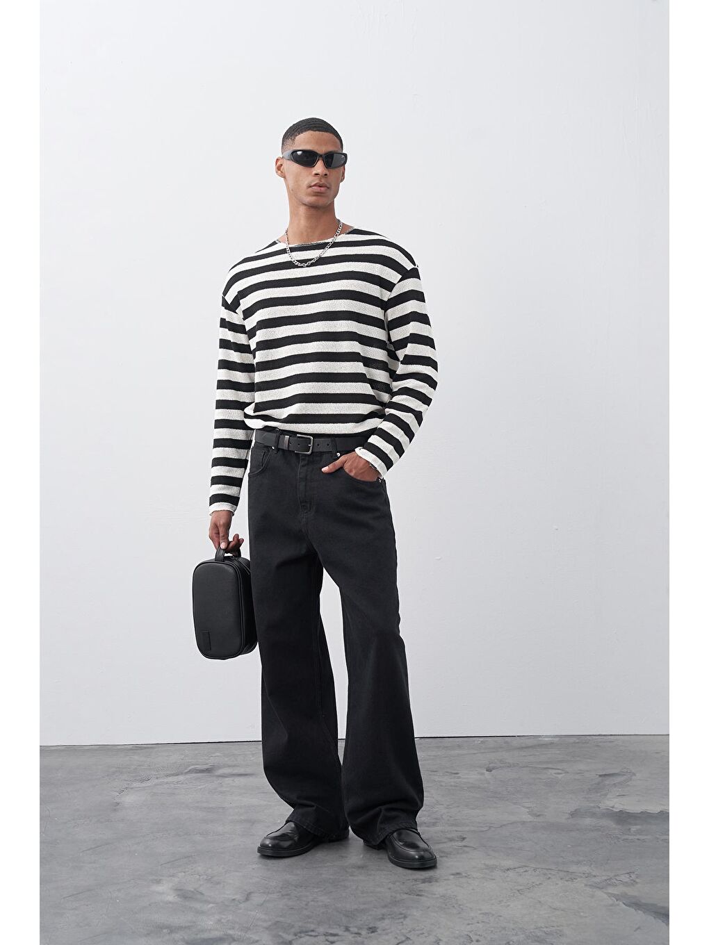 Vamosclo Siyah Baggy Fit Jeans