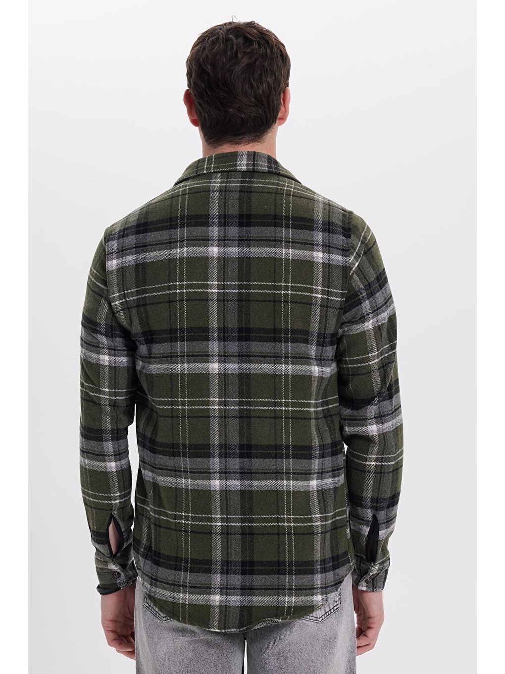 Karışık Erkek Slim Fit Dar Kesim Kareli Kışlık Oduncu Gömlek-6