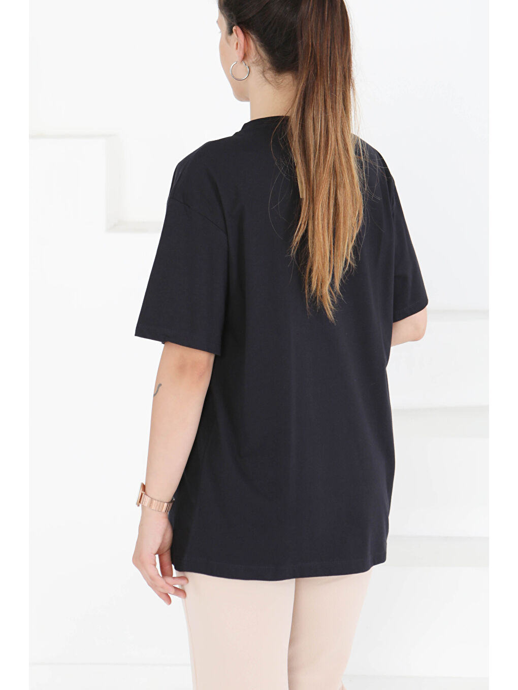 Baskılı Kısa Kollu T-Şhirt Lacivert - 27350-4