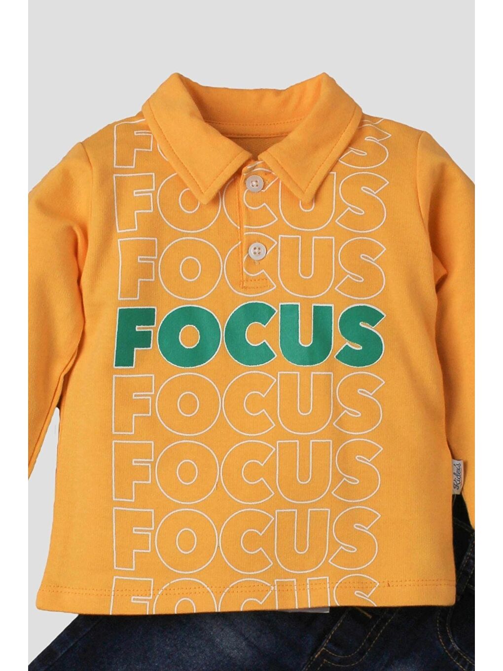 Sarı Bebek Jean Pantolonlu Takım-6