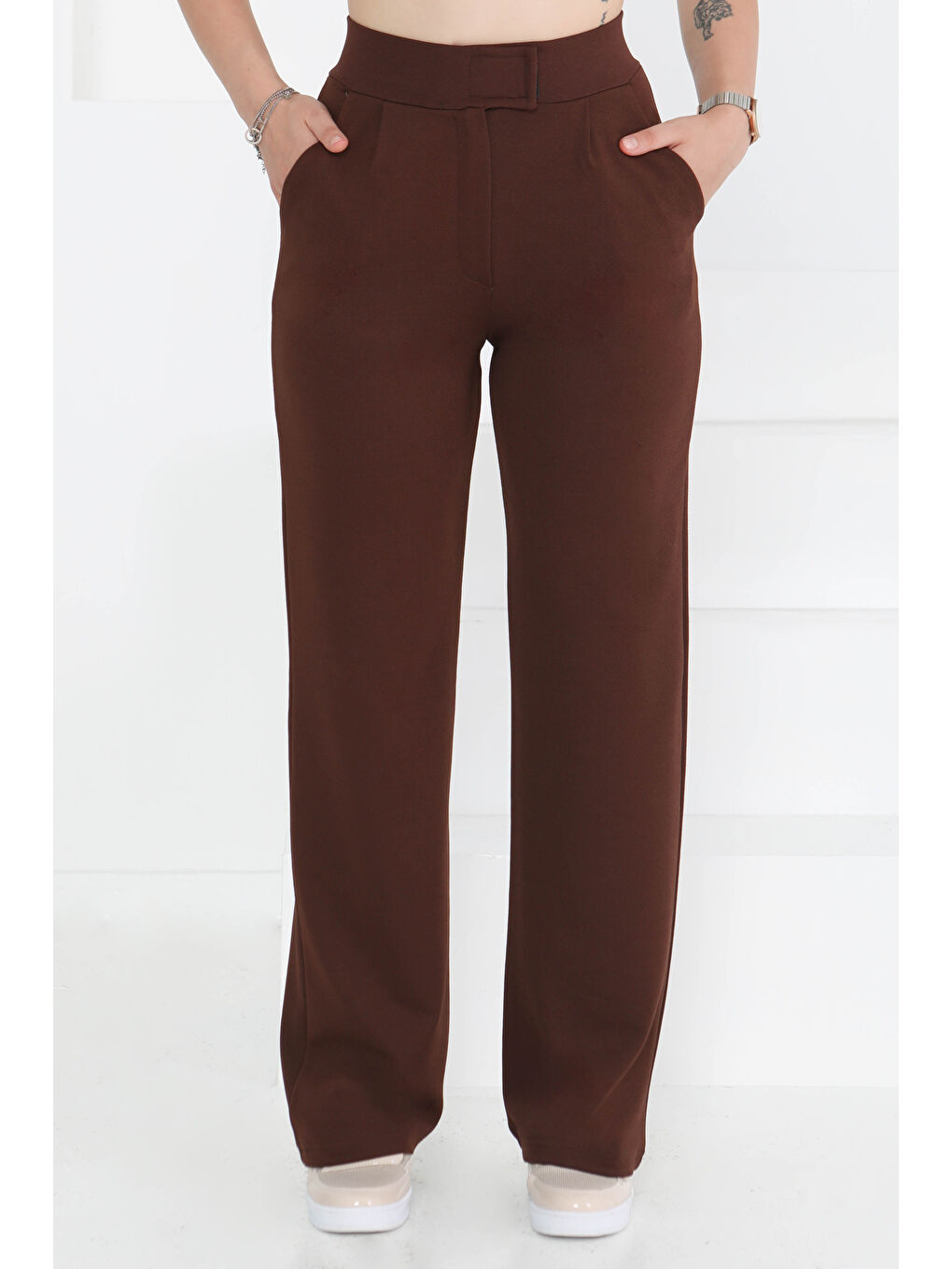 Kahverengi Cırtlı Spor Pantolon Kahve - 27351