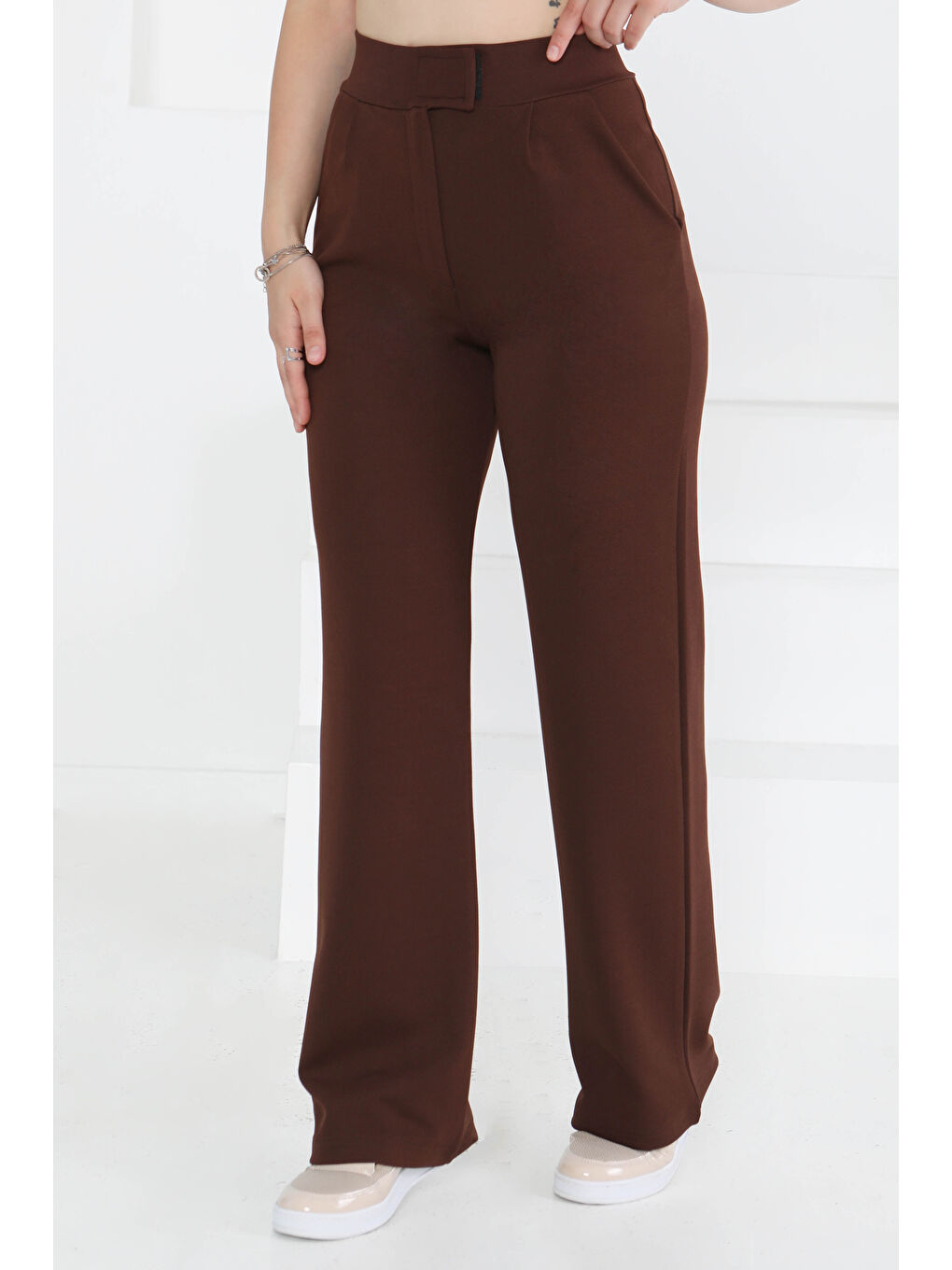 Kahverengi Cırtlı Spor Pantolon Kahve - 27351-2