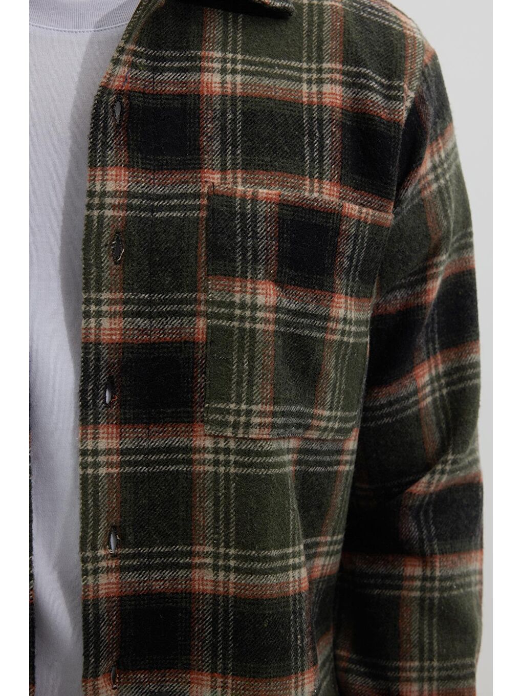 Karışık Erkek Regular Fit Normal Kesim Çift Cepli Kışlık Oduncu Kareli Gömlek-1