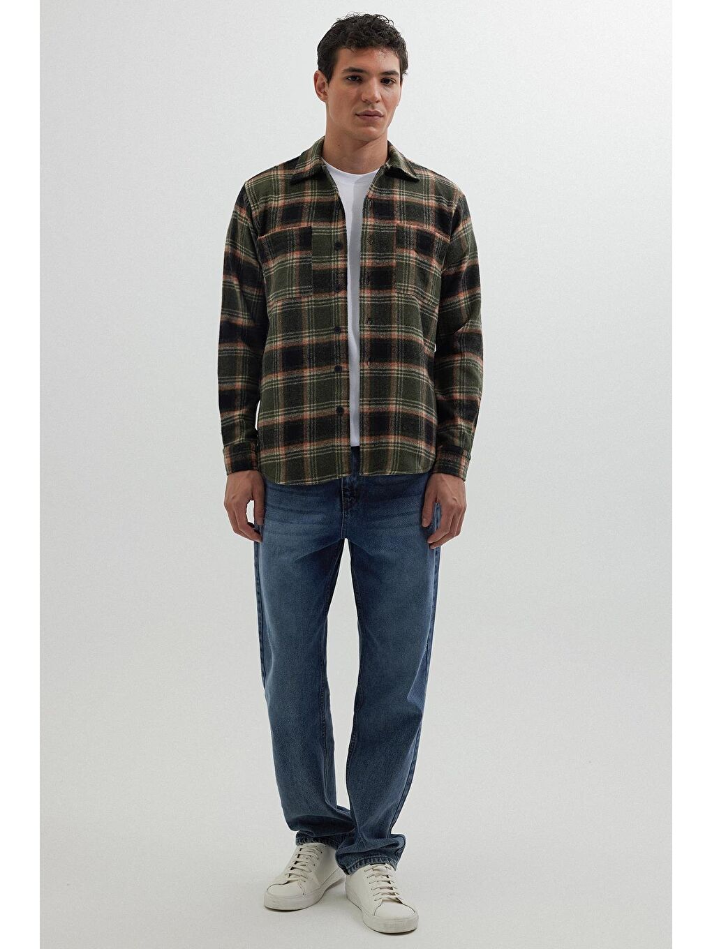 Karışık Erkek Regular Fit Normal Kesim Çift Cepli Kışlık Oduncu Kareli Gömlek-2