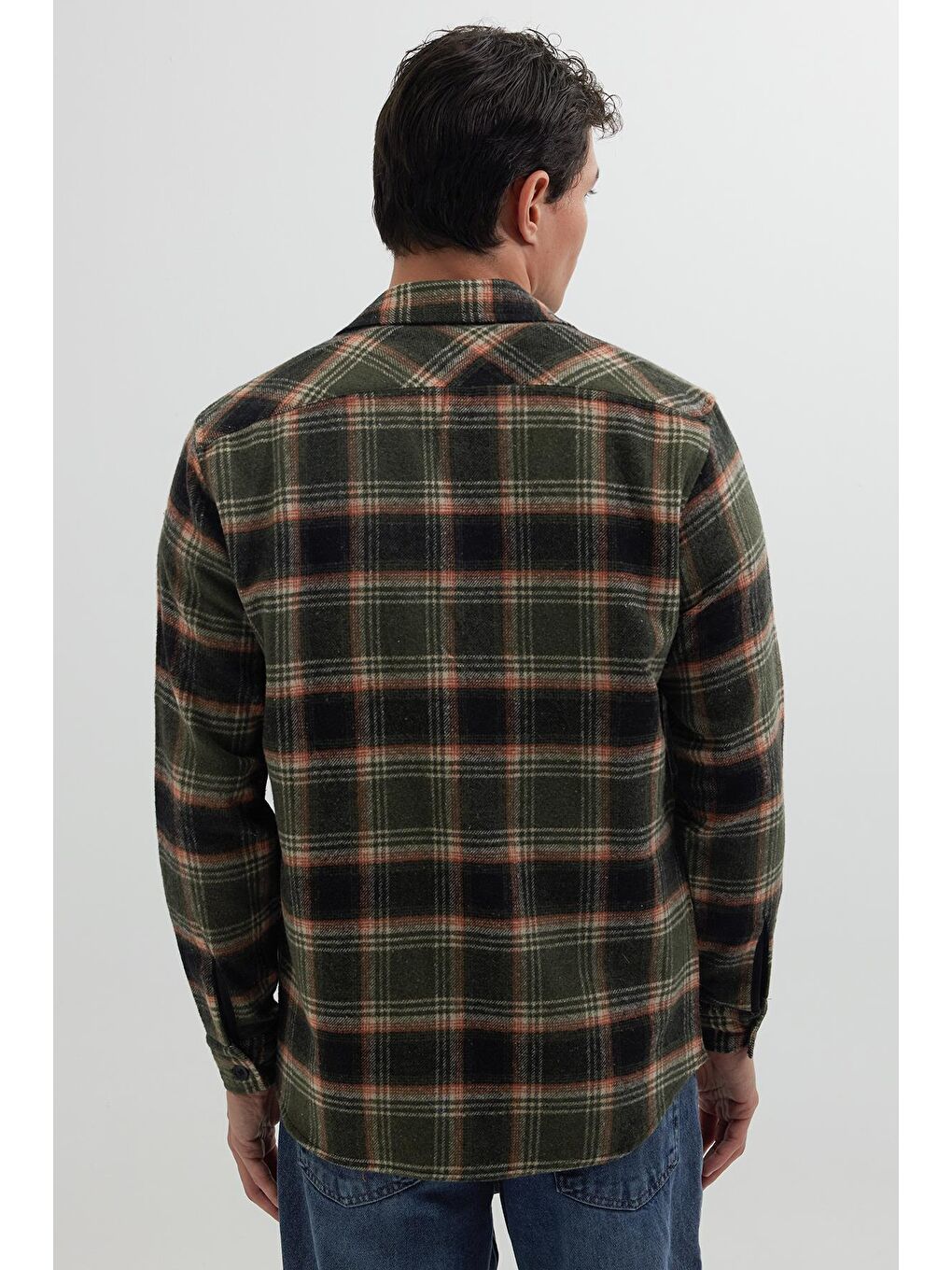 Karışık Erkek Regular Fit Normal Kesim Çift Cepli Kışlık Oduncu Kareli Gömlek-6