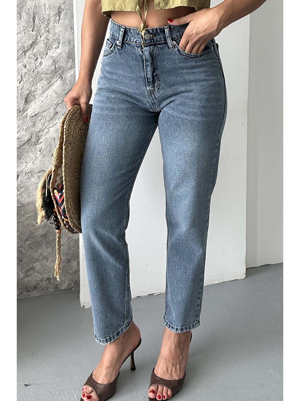 Mom Jean Pantolon Koyu Mavi - 27302-1