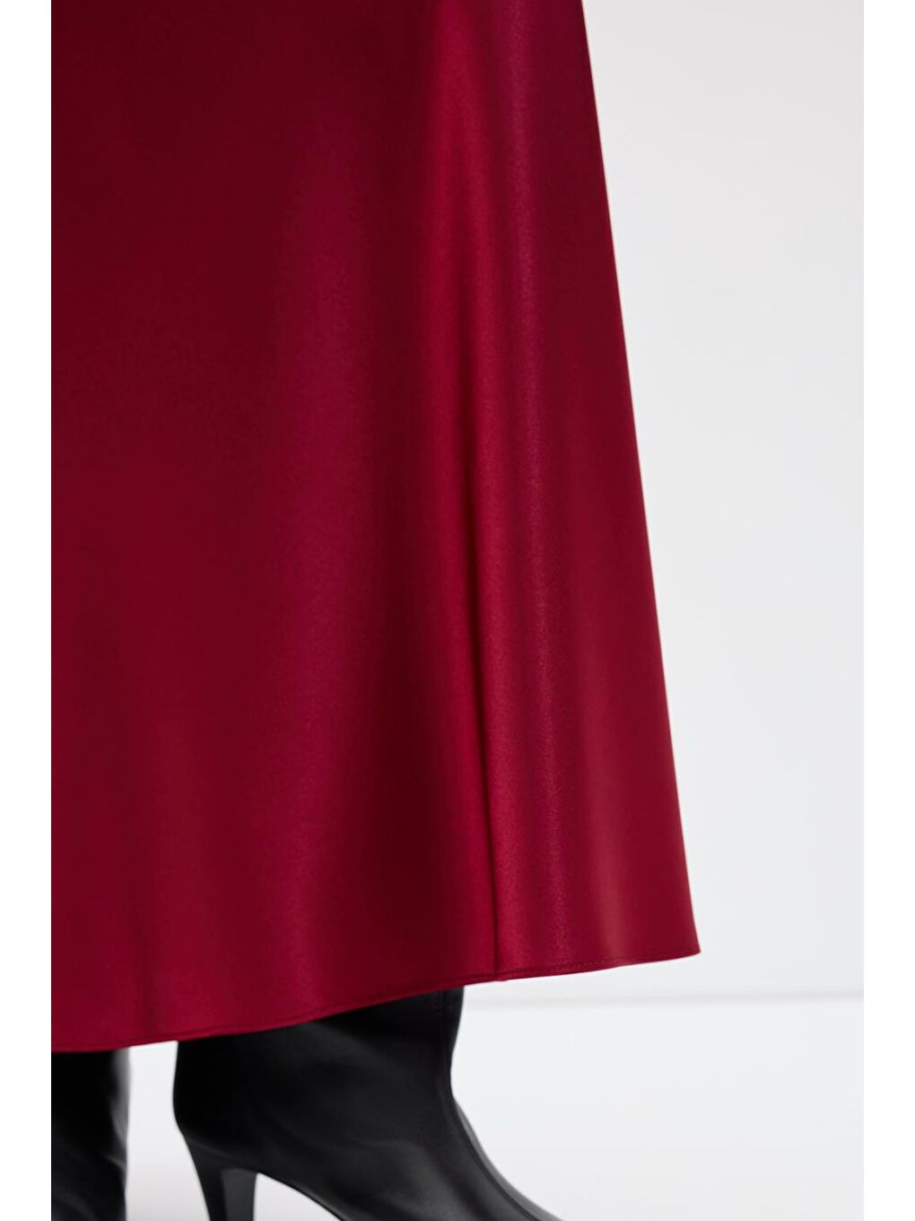 Uzun Kalem Saten Etek Bordo-4