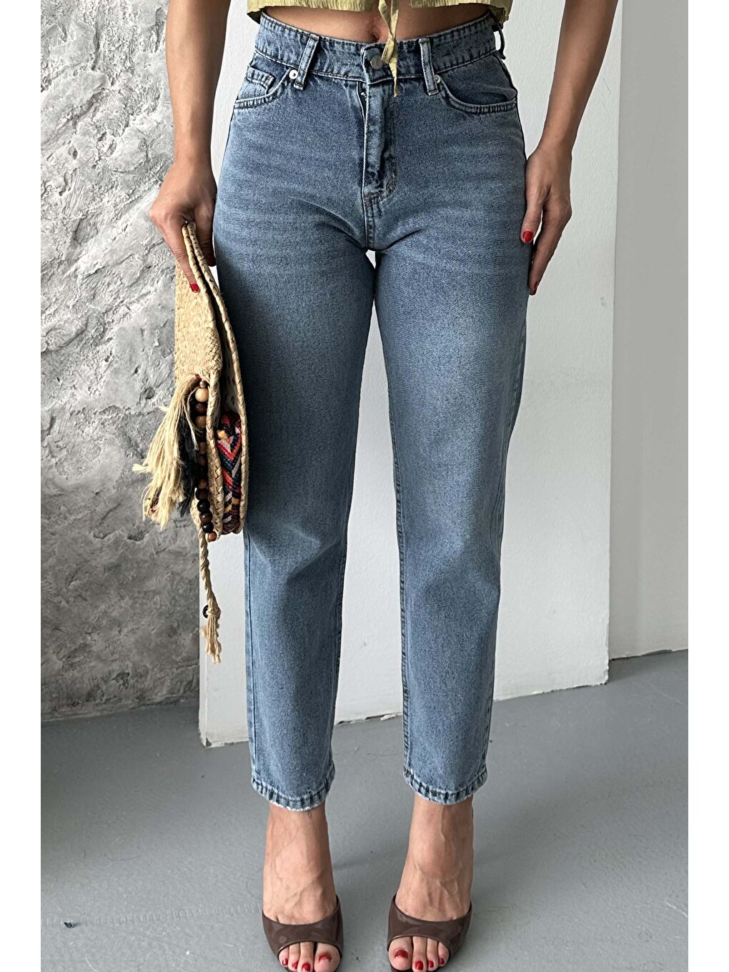 Mom Jean Pantolon Koyu Mavi - 27302-3