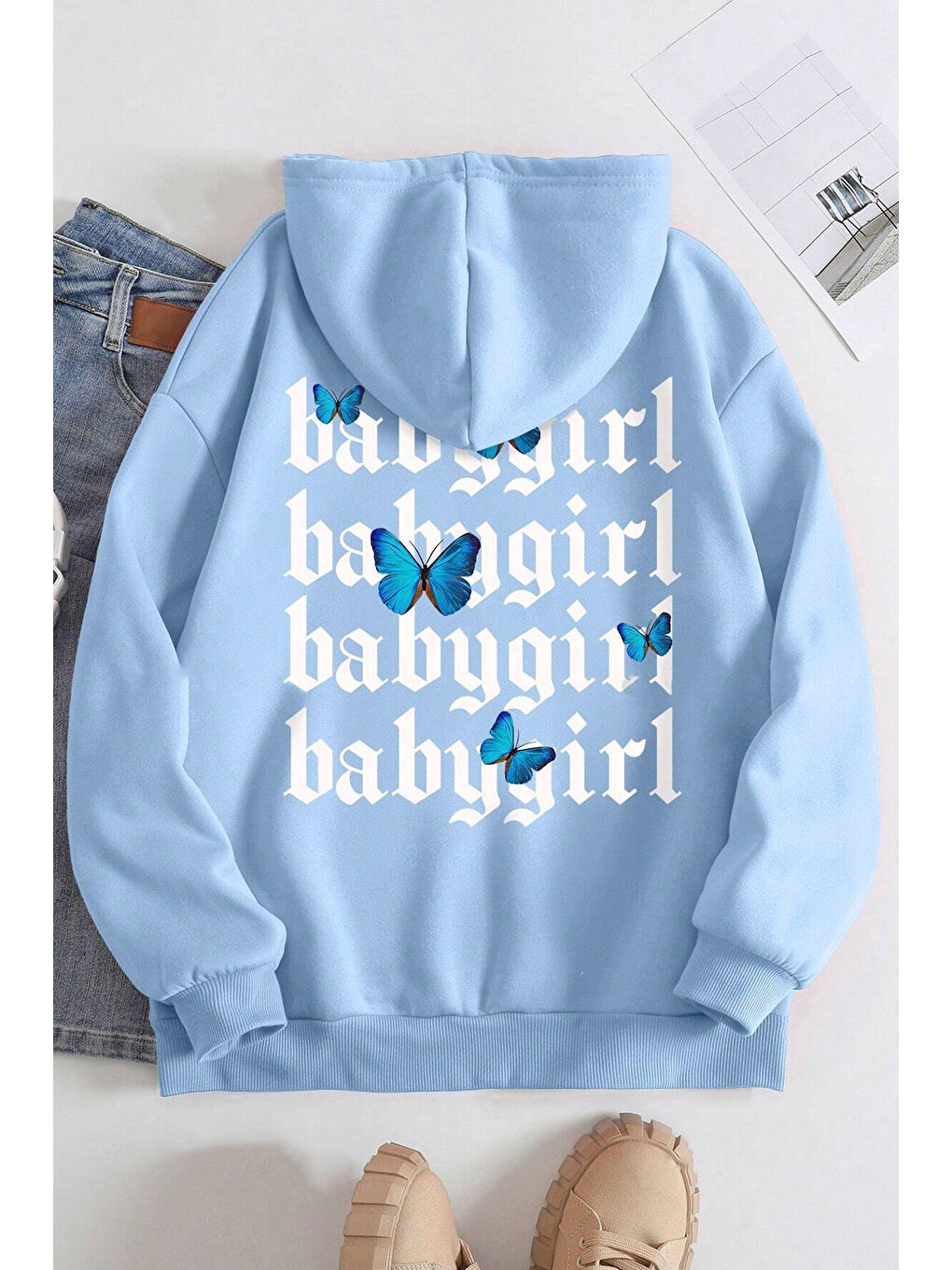 uyguntarz Bebek Mavisi Baby Girl Baskılı Sweatshirt - 1