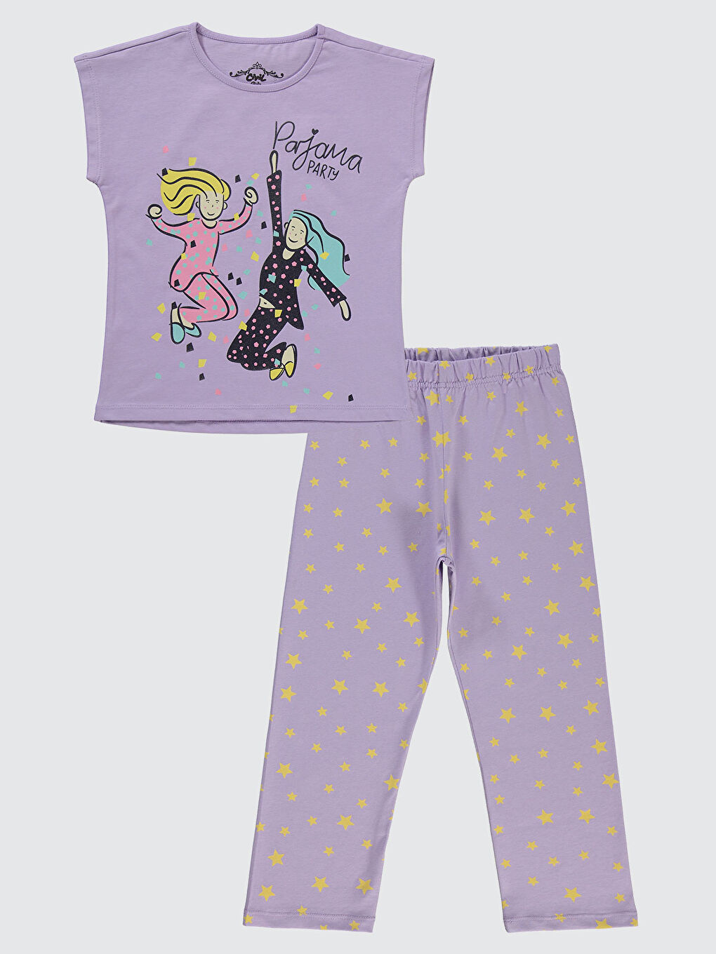 Mor Girls Kız Çocuk Pijama Takımı 6-9 Yaş Dijital Lavanta
