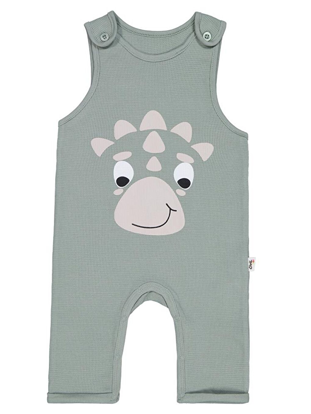 Baby Çizgi Empirmeli Dinozor Baskılı 6-18 Ay Salopet - Yeşil 12-18 Ay