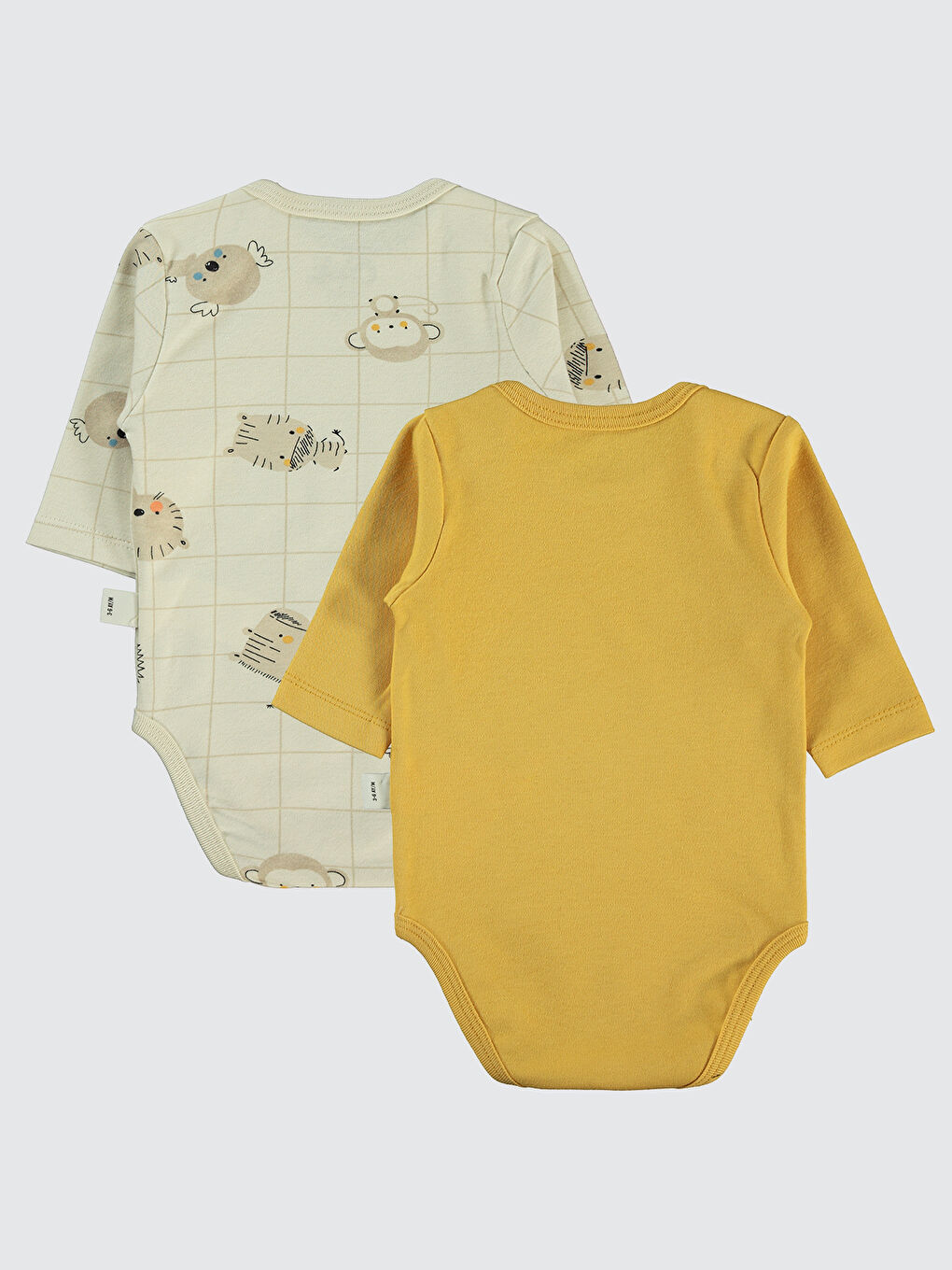 Kahverengi Baby Erkek Bebek 2'li Çıtçıtlı Badi 3-18 Ay Hardal-1