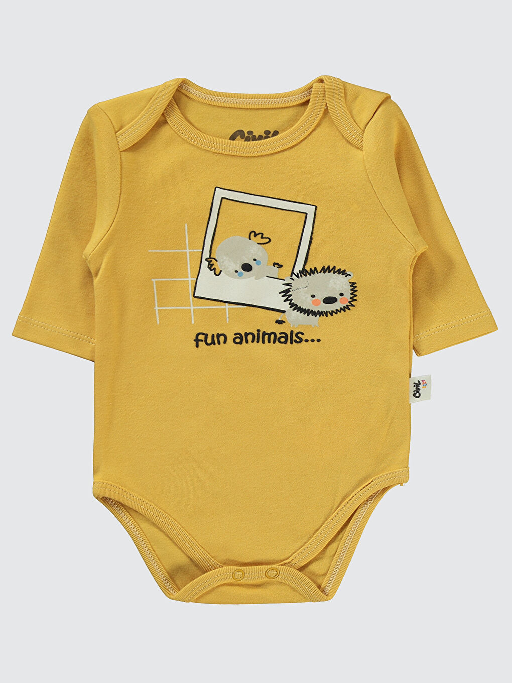 Kahverengi Baby Erkek Bebek 2'li Çıtçıtlı Badi 3-18 Ay Hardal-2