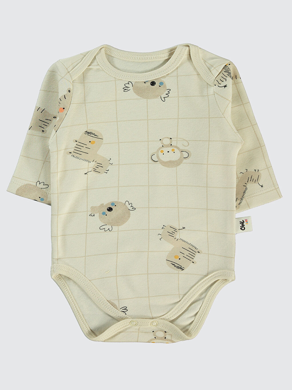 Kahverengi Baby Erkek Bebek 2'li Çıtçıtlı Badi 3-18 Ay Hardal-3