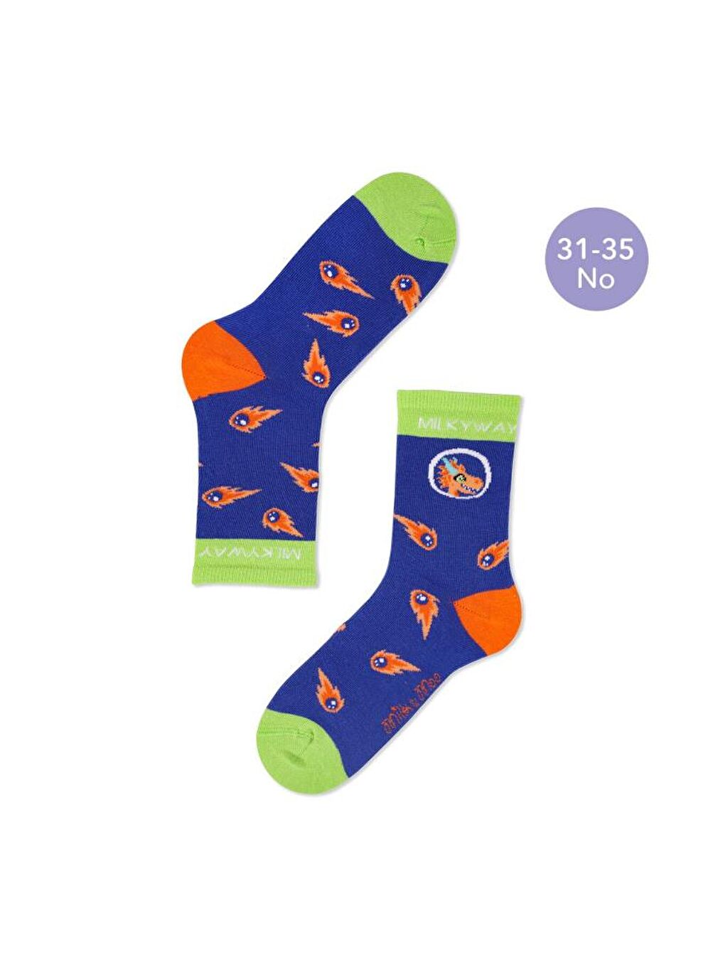 Karışık Ponix Çocuk 5'li Çorap Seti, 31-35 Numara, Yumuşak ve Eğlenceli Tasarım-3