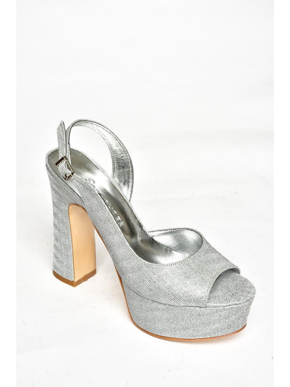 Gri S2460599 Gümüş Kadın Topuklu Ayakkabı