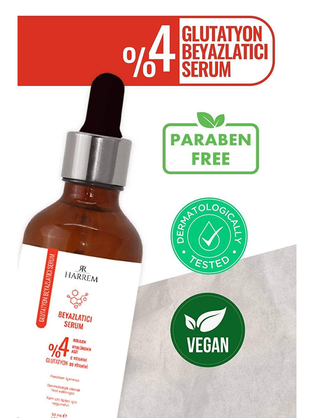 Harrem Şeffaf Glutatyon Beyazlatıcı Leke Karşıtı Hücre Yenileyici Serum 50 ml - 2