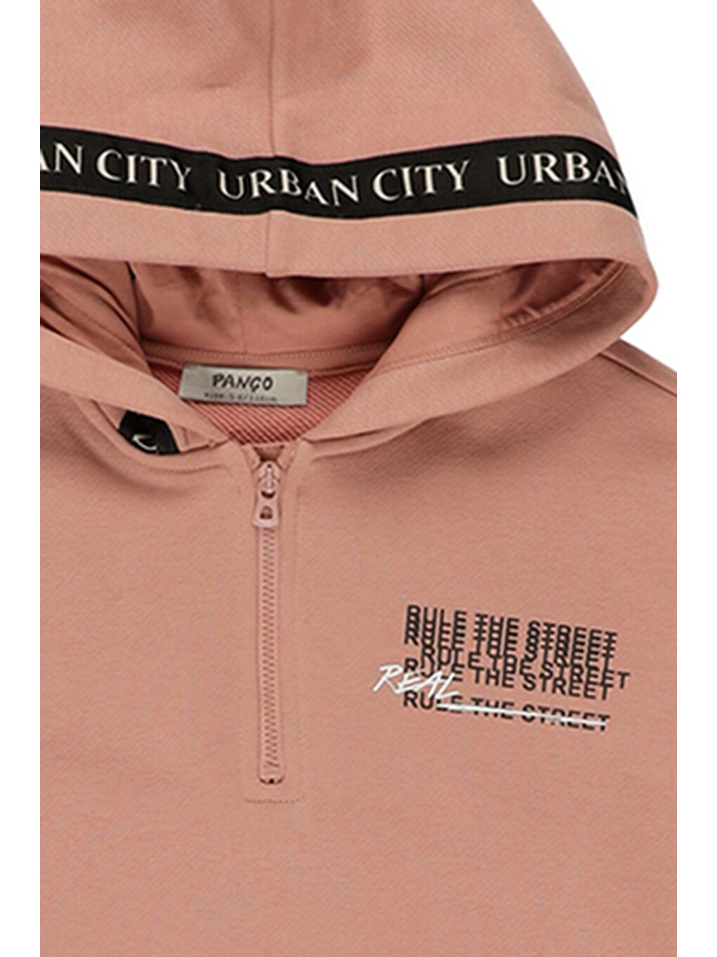 Panço Pembe Erkek Çocuk Kapüşonlu Sweatshirt - 1