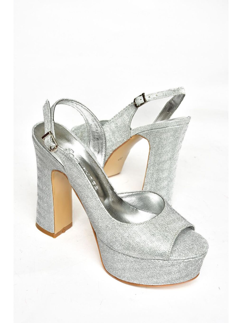 Gri S2460599 Gümüş Kadın Topuklu Ayakkabı-2