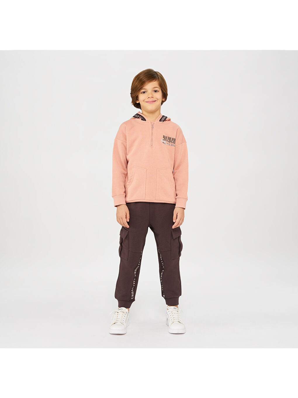 Panço Pembe Erkek Çocuk Kapüşonlu Sweatshirt - 4