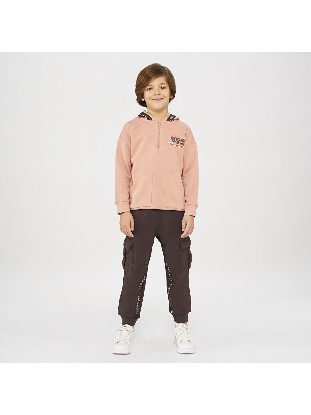 Panço Pembe Erkek Çocuk Kapüşonlu Sweatshirt - 5