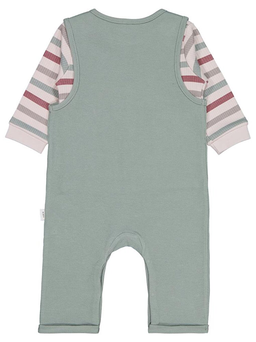 Baby Çizgi Empirmeli Dinozor Baskılı 6-18 Ay Salopet - Yeşil 12-18 Ay-3