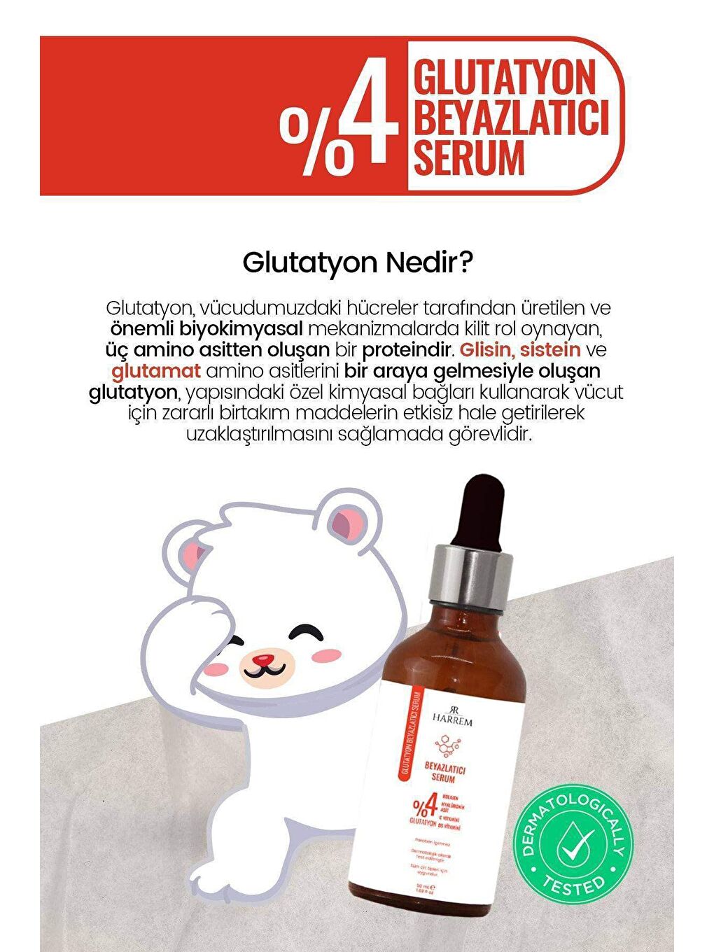 Harrem Şeffaf Glutatyon Beyazlatıcı Leke Karşıtı Hücre Yenileyici Serum 50 ml - 3