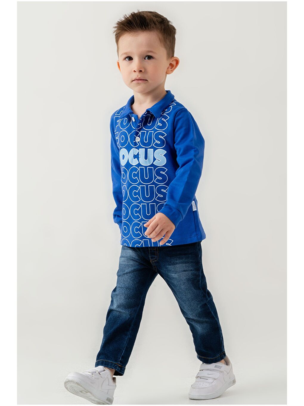 Mavi Bebek Jean Pantolonlu Takım-1