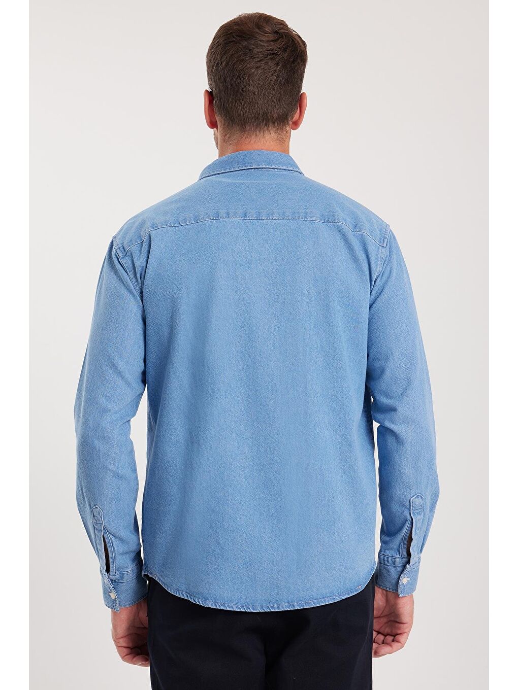 Mavi Erkek Relax Fit Rahat Kesim Spor Yaka Çift Cep Kapaklı Denim Gömlek-6