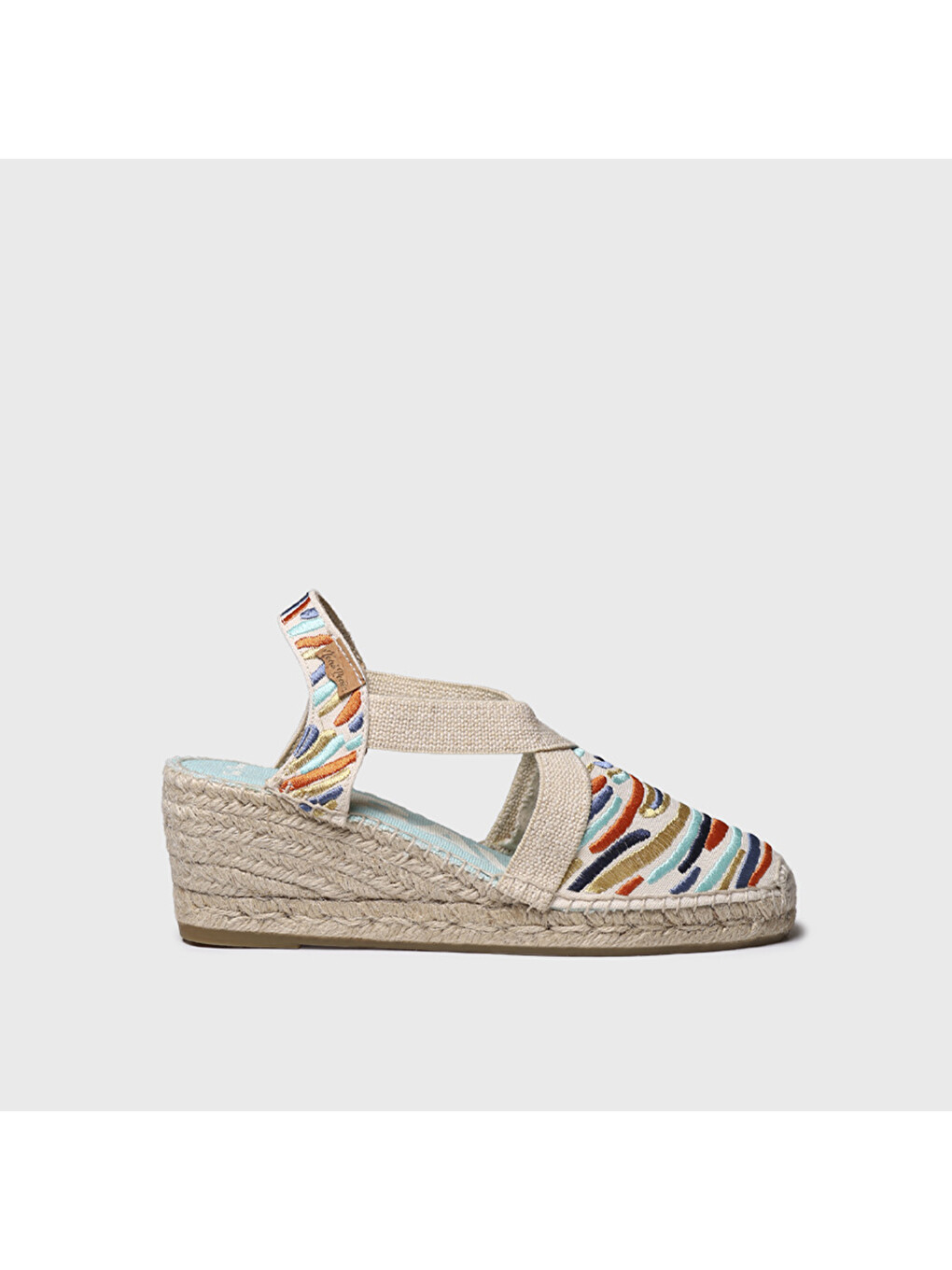 Kahverengi Kadın Sandalet Montjoi With Multicoloured Embroidery