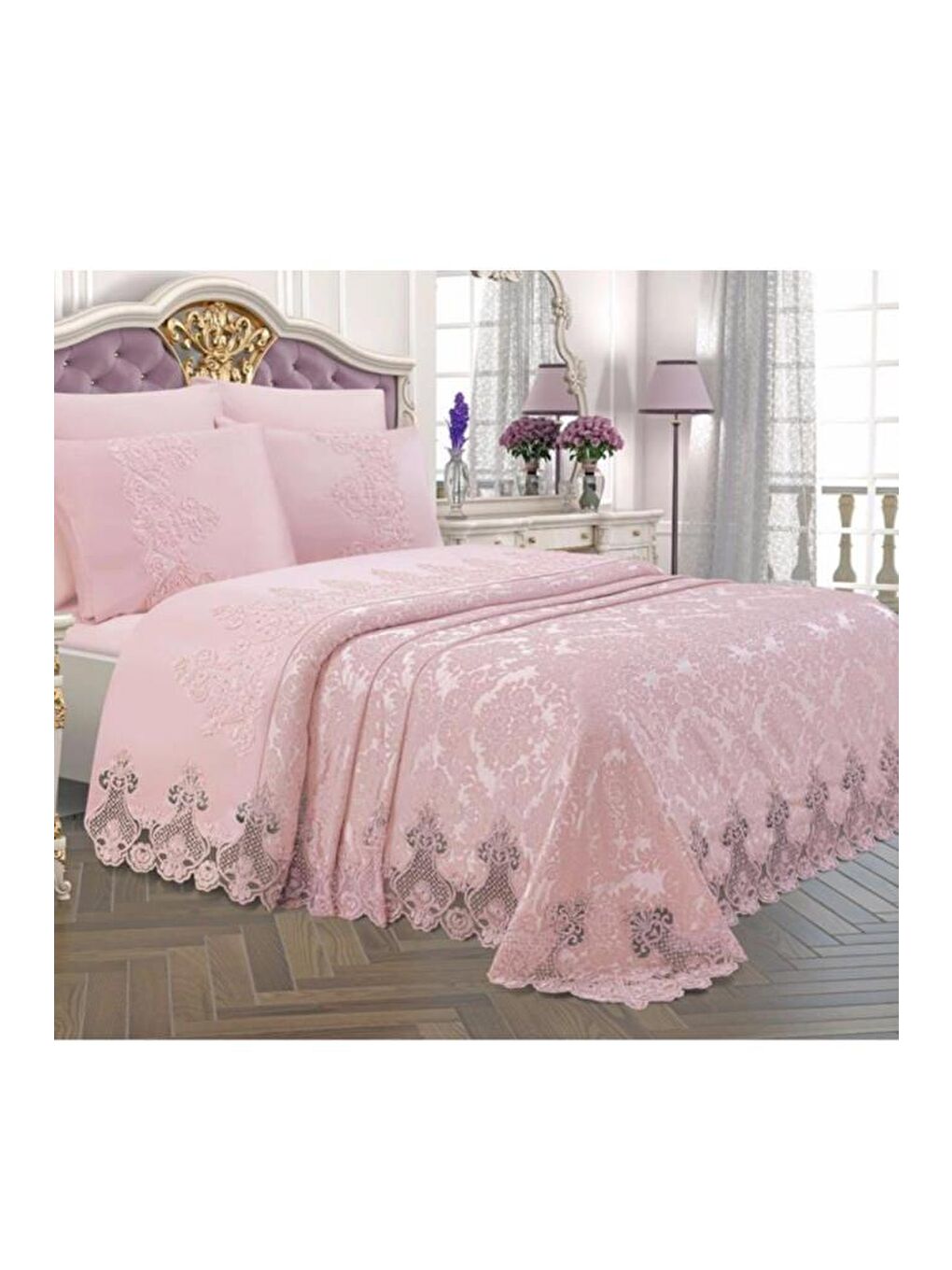 Pembe Çeyizlik Gelin Seti Dubai 7 Parça Pudra-2