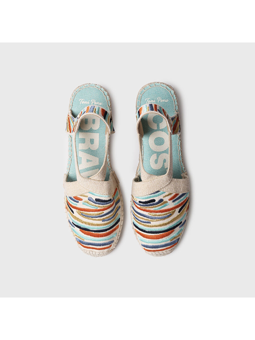 Kahverengi Kadın Sandalet Montjoi With Multicoloured Embroidery-2