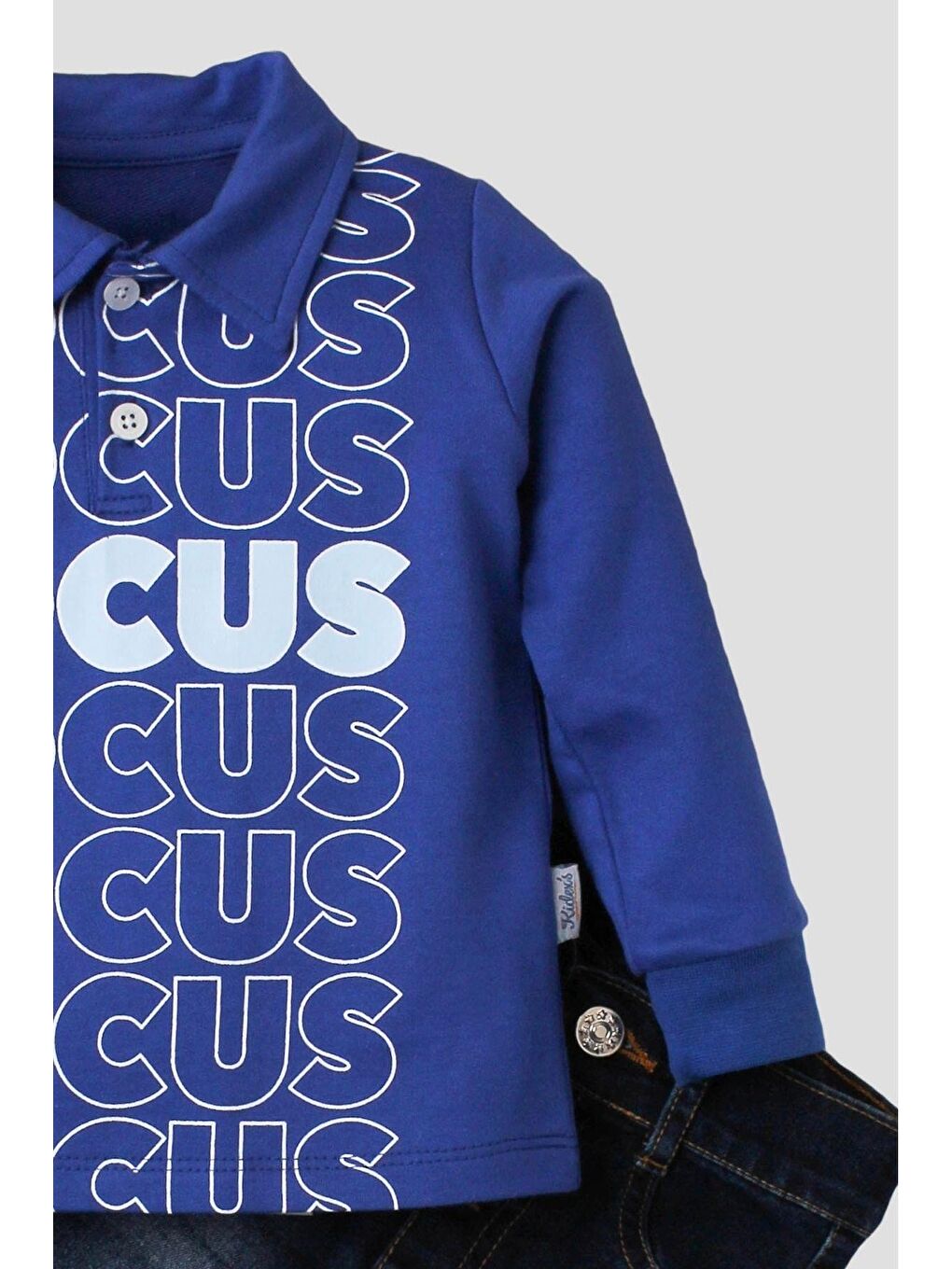 Mavi Bebek Jean Pantolonlu Takım-7