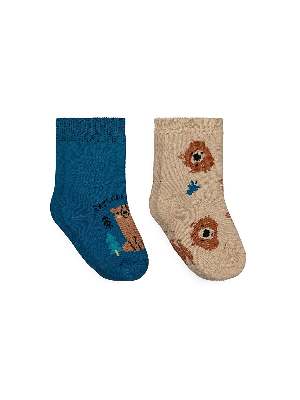 Beyaz Baby Bear Havlu 6- 2'li Bebek Erk Çorap Set - Standart