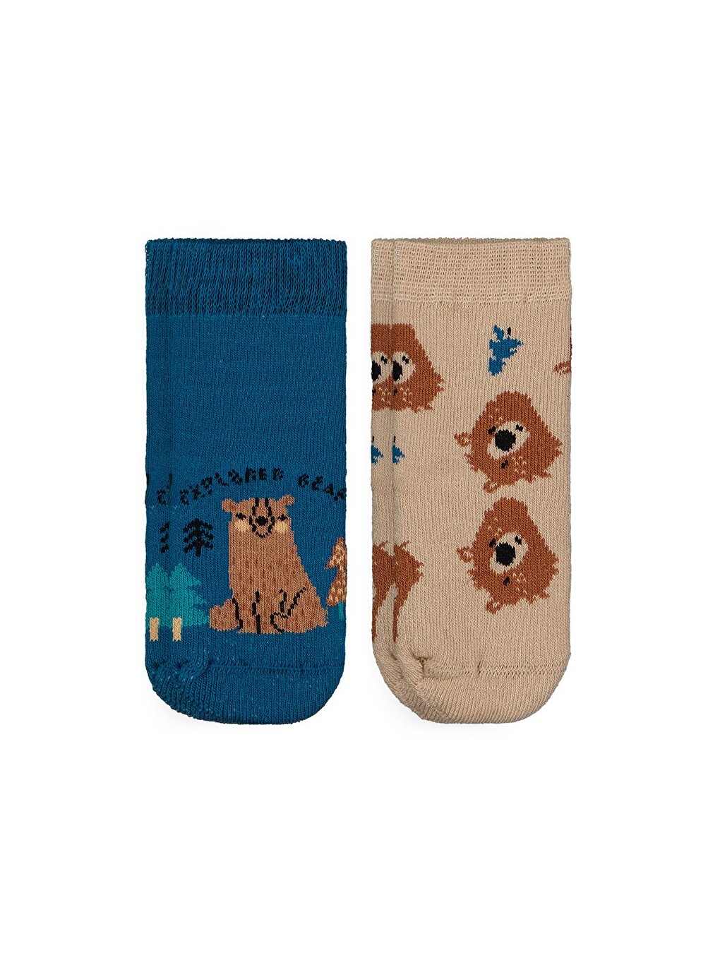 Beyaz Baby Bear Havlu 6- 2'li Bebek Erk Çorap Set - Standart-4