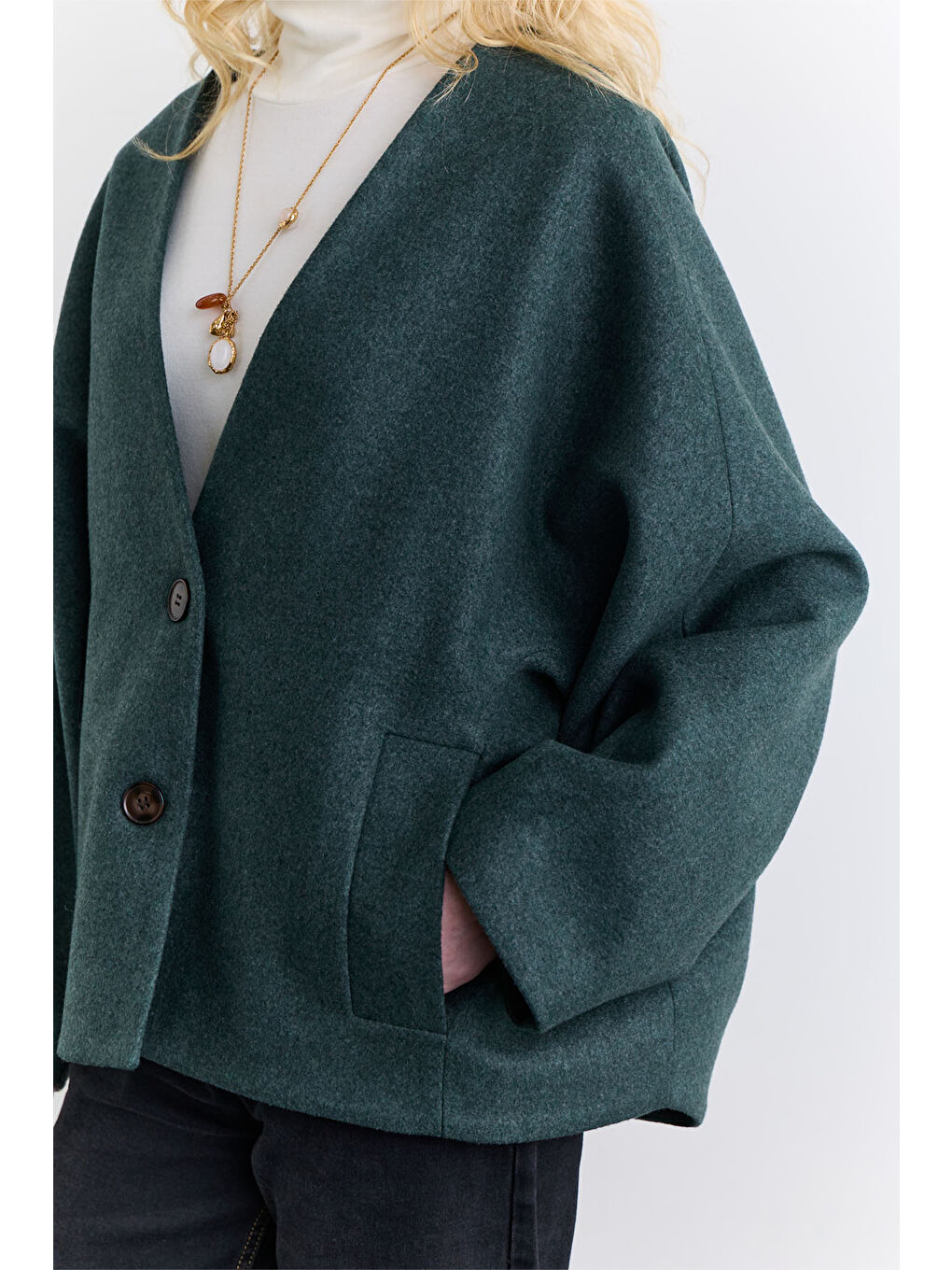 Milana Kaşe Ceket Yeşil-3