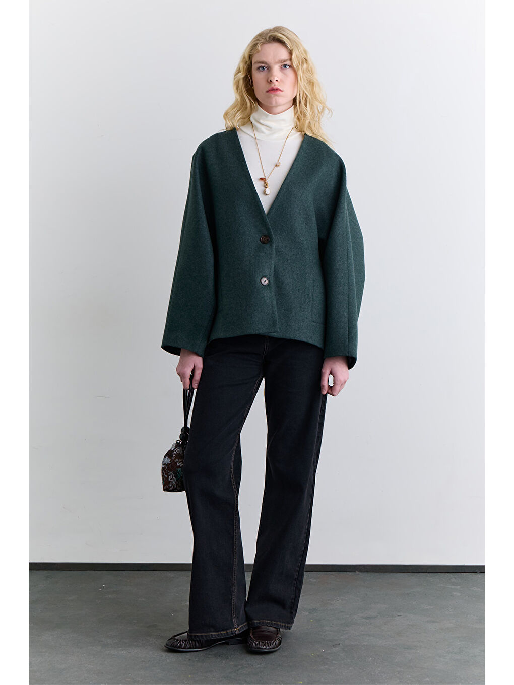 Milana Kaşe Ceket Yeşil-4