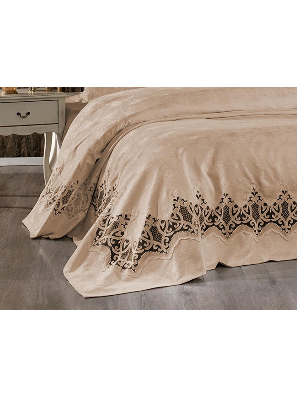 Stella Çift Kişilik Pike Takımı Bej-2