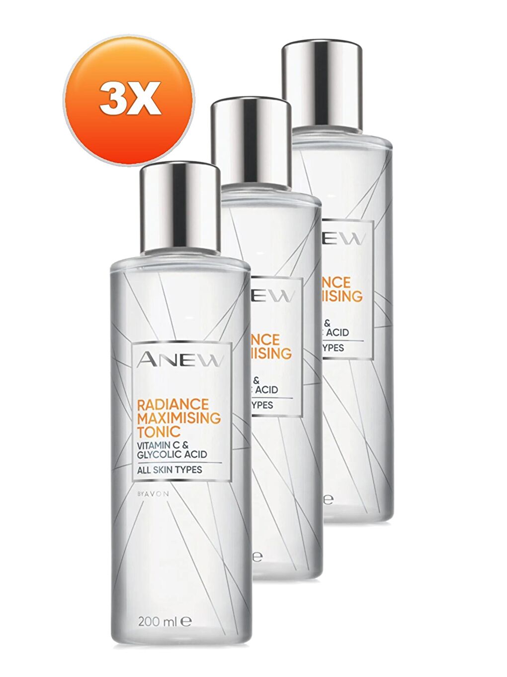 AVON Renksiz Anew Radiance Maximising Parlak Görünüm Veren Tonik 200 Ml. Üçlü Set - 1