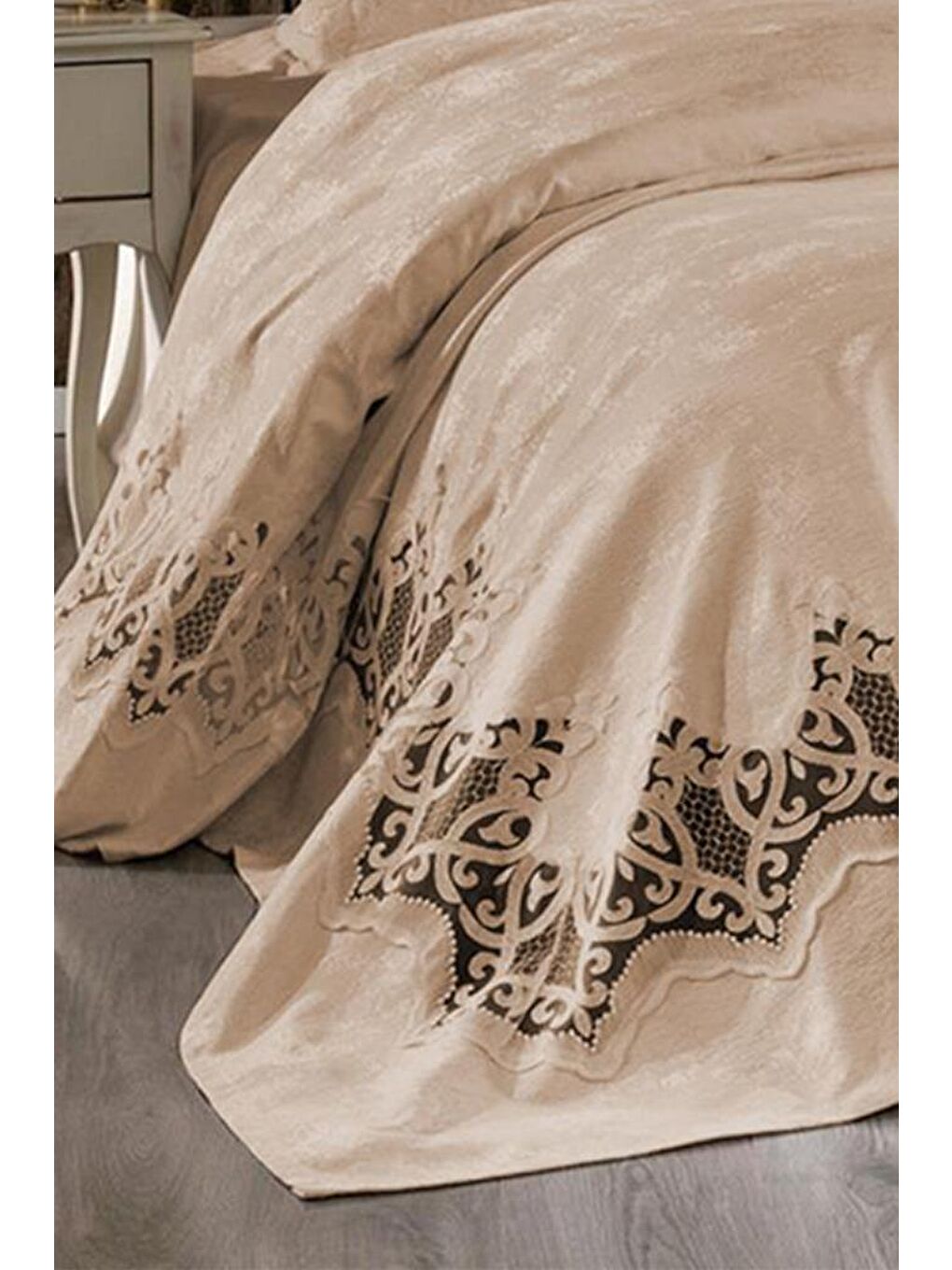 Stella Çift Kişilik Pike Takımı Bej-5