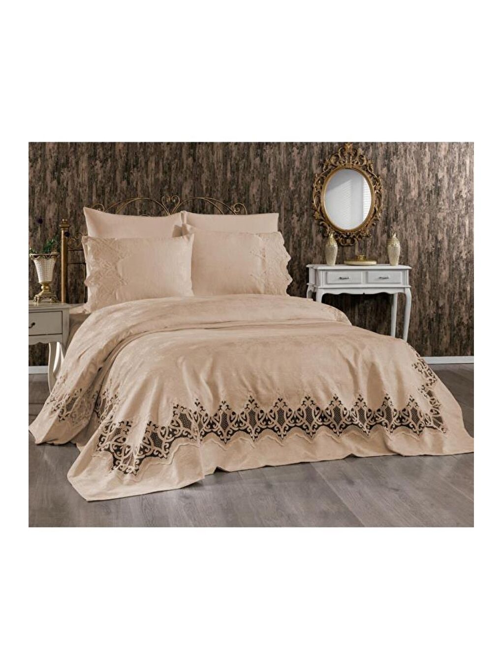 Stella Çift Kişilik Pike Takımı Bej-6