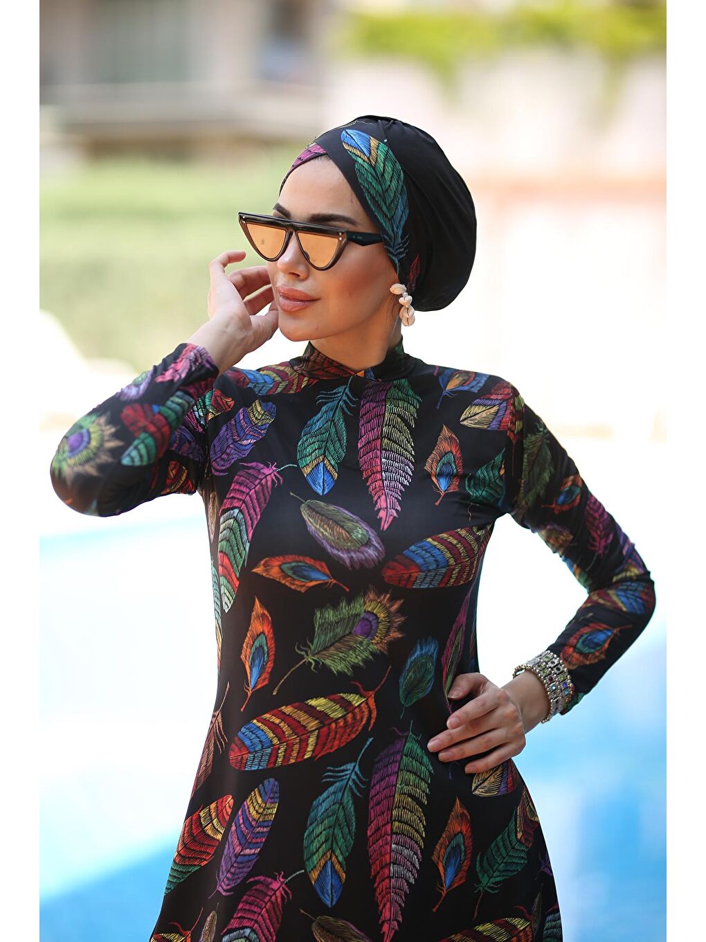 Siyah Büyük Beden Elastanlı Tesettür Mayo 2013 Tuğba-1