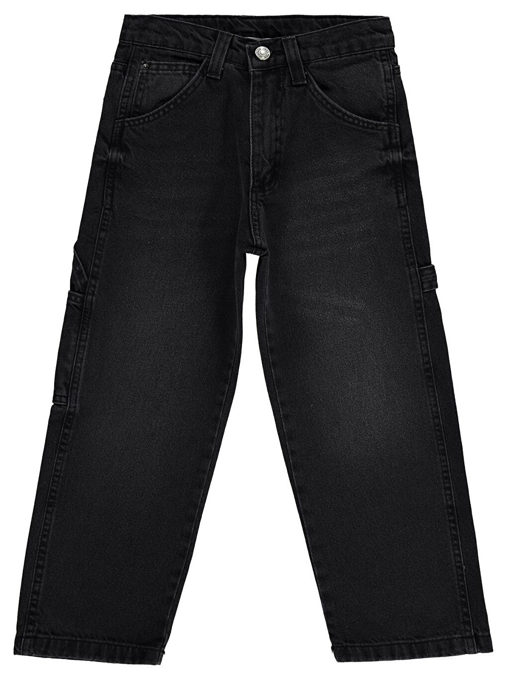 Boys Yan Cepli Baggy Kalıp 10-13 Yaş Pantolon Jean - Siyah 12-13 Yaş