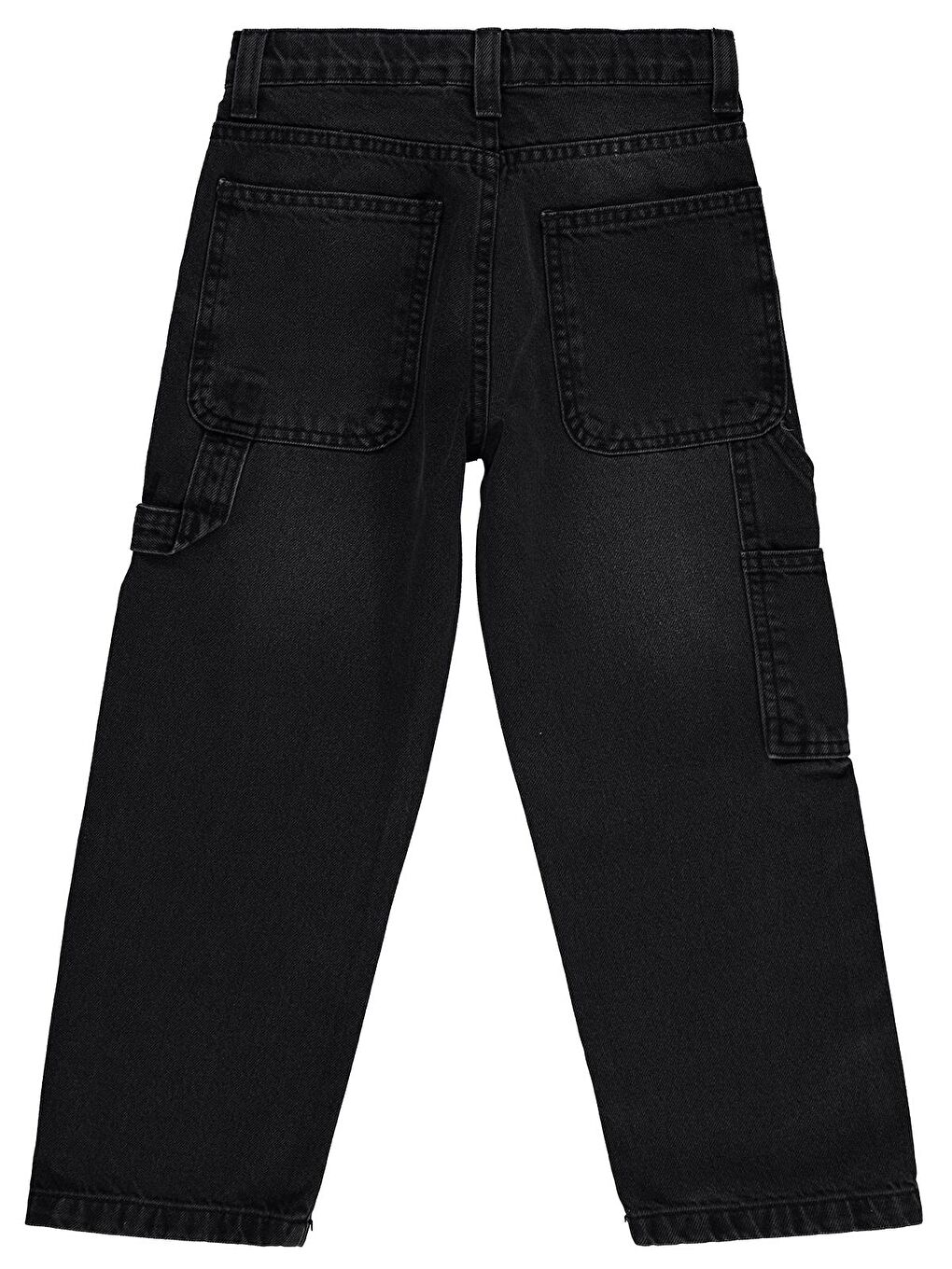 Boys Yan Cepli Baggy Kalıp 10-13 Yaş Pantolon Jean - Siyah 12-13 Yaş-1