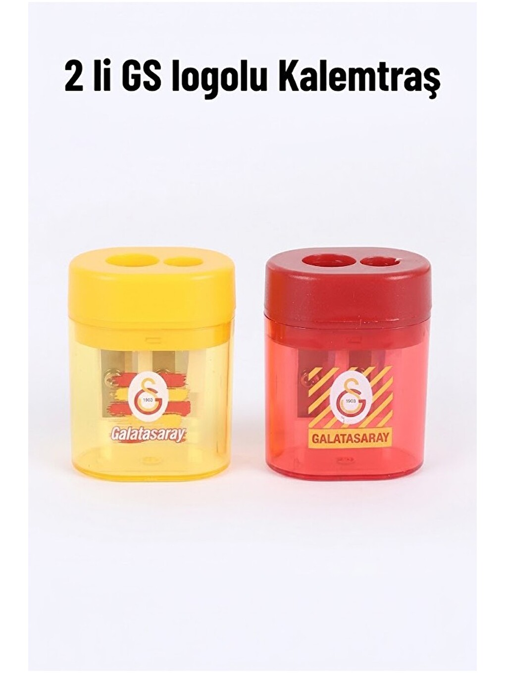 Taraftar Kalemtıraş Lisanslı Orijinal 2 Adet Gs Aslan Kalemtıraş 2 Renk Çift Bıçaklı-3