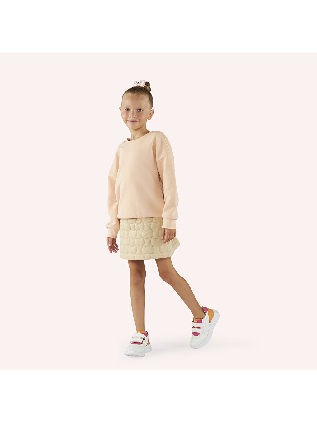 Pembe Kız Çocuk Sırtı Baskı Detaylı Sweatshirt-3